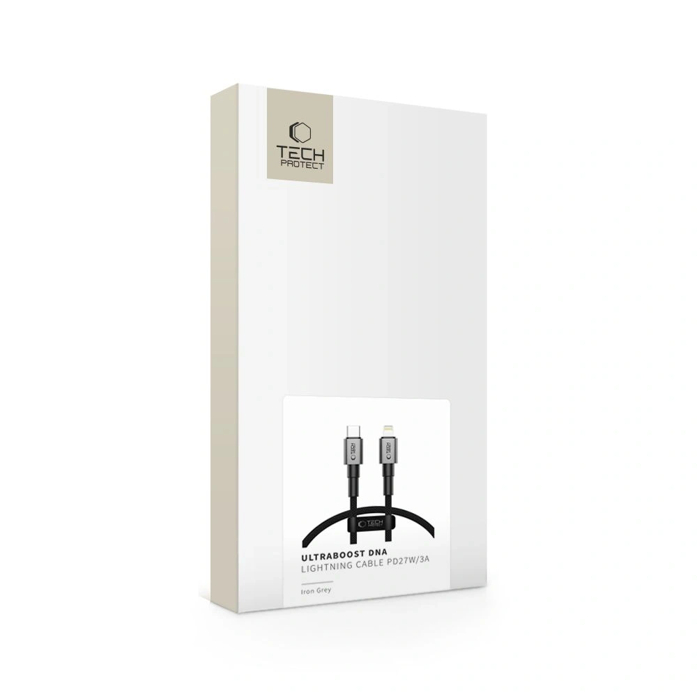 Kabel Tech-Protect Ultraboost DNA USB-C / Lightning Cable PD 27W / 3A 25cm Iron Grey