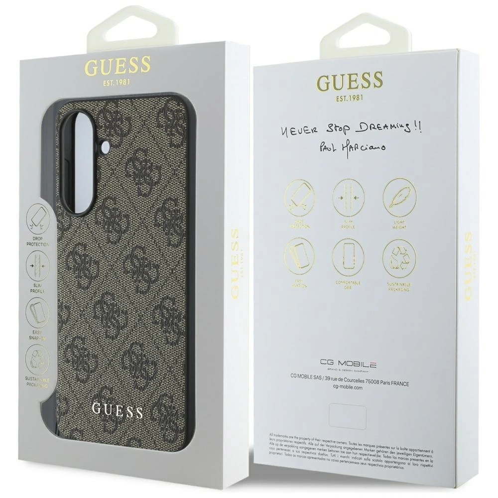 Etui Guess 4G Charms Collection do Samsung Galaxy A36 brązowy