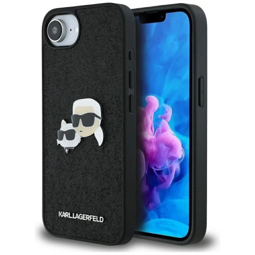 Kup Etui Karl Lagerfeld Fixed Glitter Karl&Choupette Heads Metal Pin do Apple iPhone 16e czarny - KLD21975 - {ean13} - Sklep Home Screen
