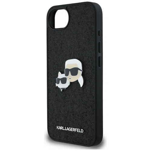 Kup Etui Karl Lagerfeld Fixed Glitter Karl&Choupette Heads Metal Pin do Apple iPhone 16e czarny - KLD21975 - {ean13} - Sklep Home Screen