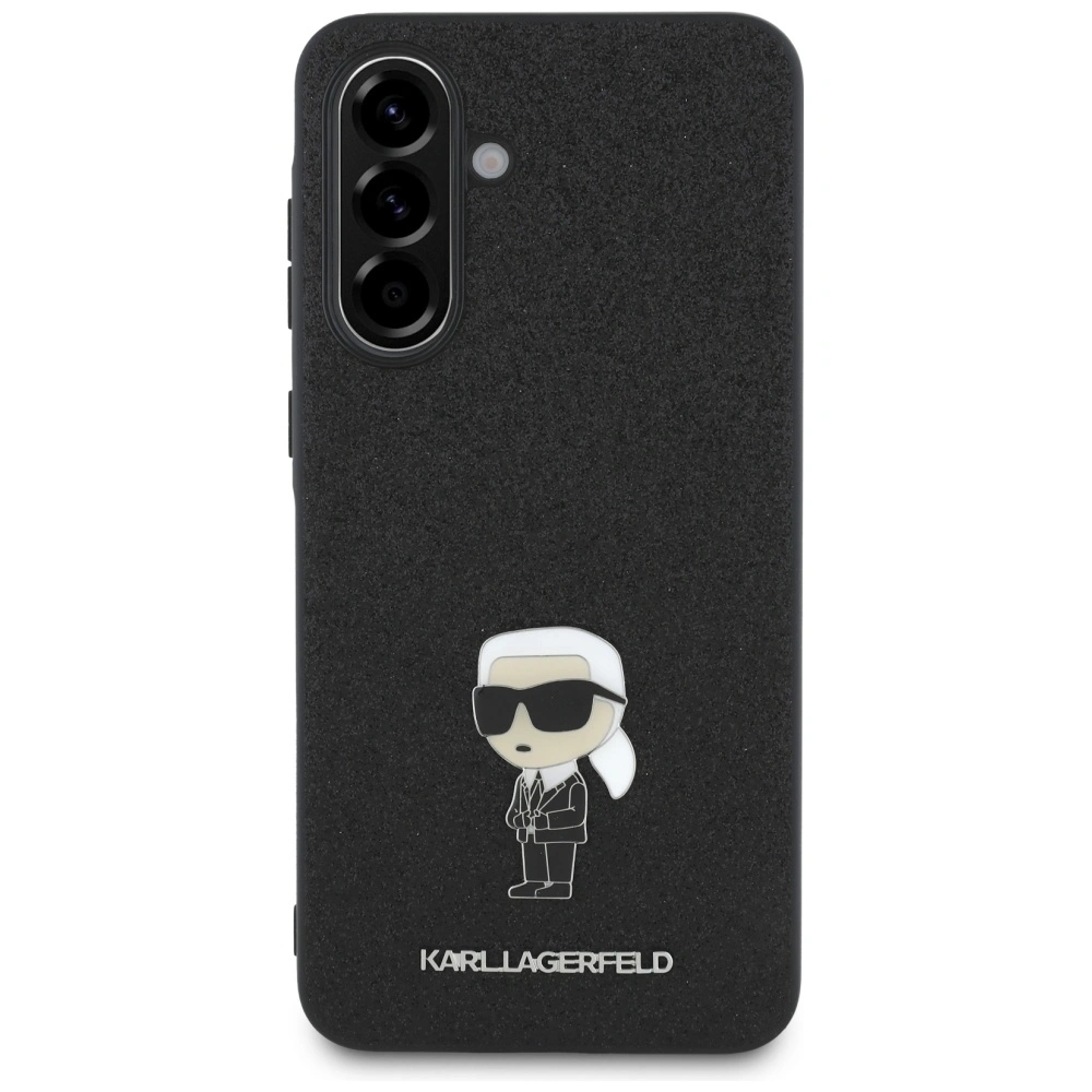 Etui Karl Lagerfeld Fixed Glitter Ikonik Logo Metal Pin do Samsung Galaxy A36 czarny
