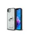 Etui Karl Lagerfeld Fixed Glitter Ikonik Metal Pin do Apple iPhone 16e srebrny