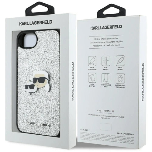 Kup Karl Lagerfeld Rögzített Csillogó Ikonik Fém Kitűző Apple iPhone 16e ezüst - KLD21978 - {ean13} - Sklep Home Screen