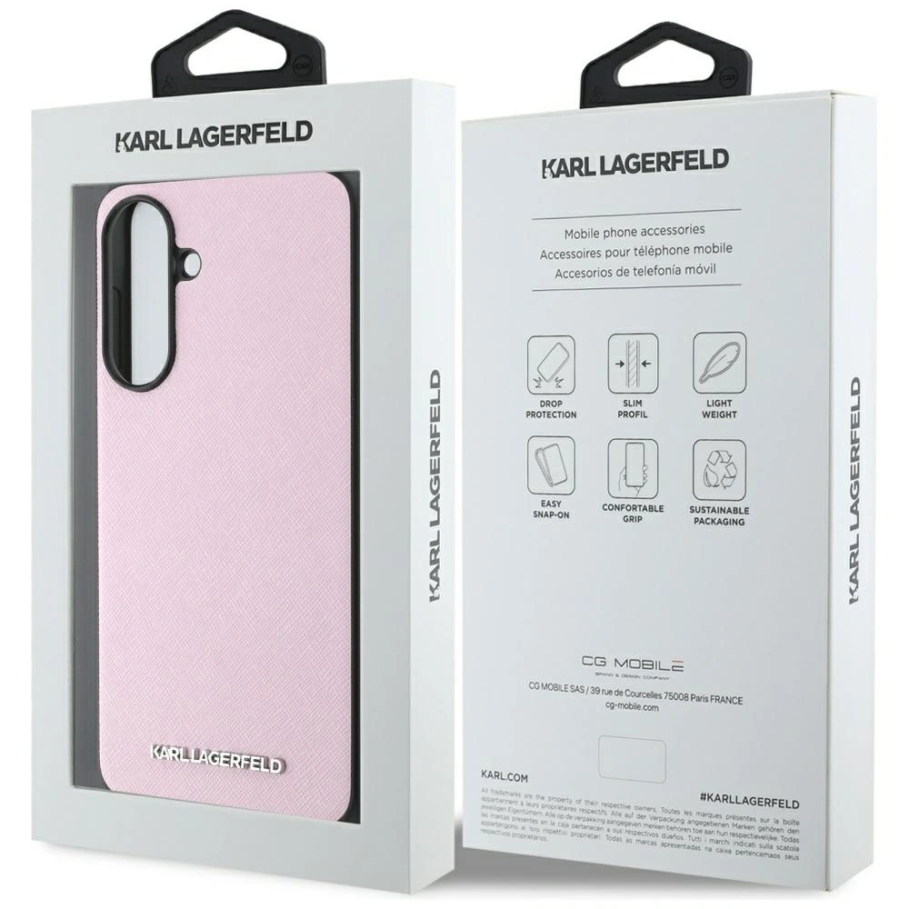 Etui Karl Lagerfeld Saffiano Metal Logo do Samsung Galaxy A56 różowy