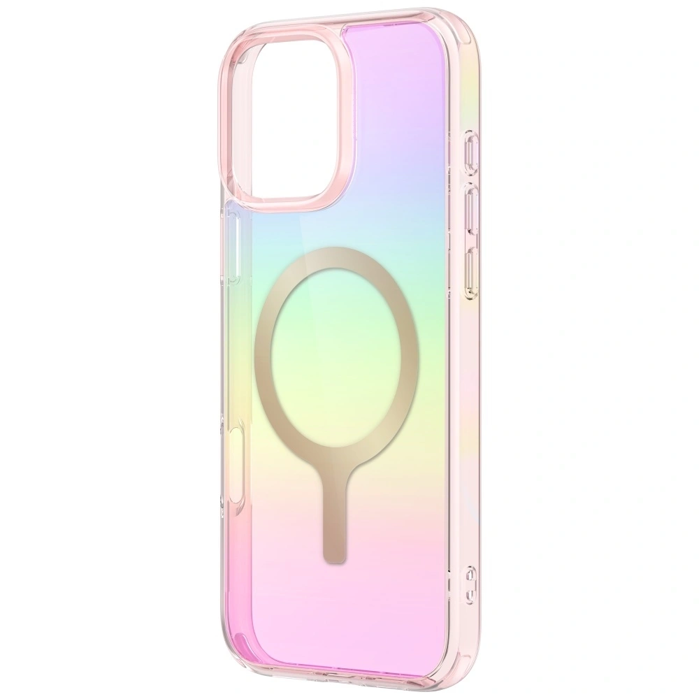 Etui UNIQ Iridescia do Apple iPhone 16 Pro Max Magclick Charging pink prism