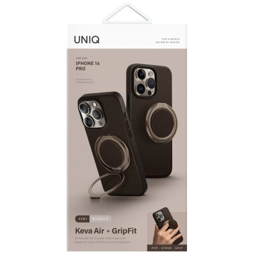 Kup Etui UNIQ Keva Air do Apple iPhone 16 Pro Magclick Charging GripFit brązowy - UNIQ1487 - {ean13} - Sklep Home Screen