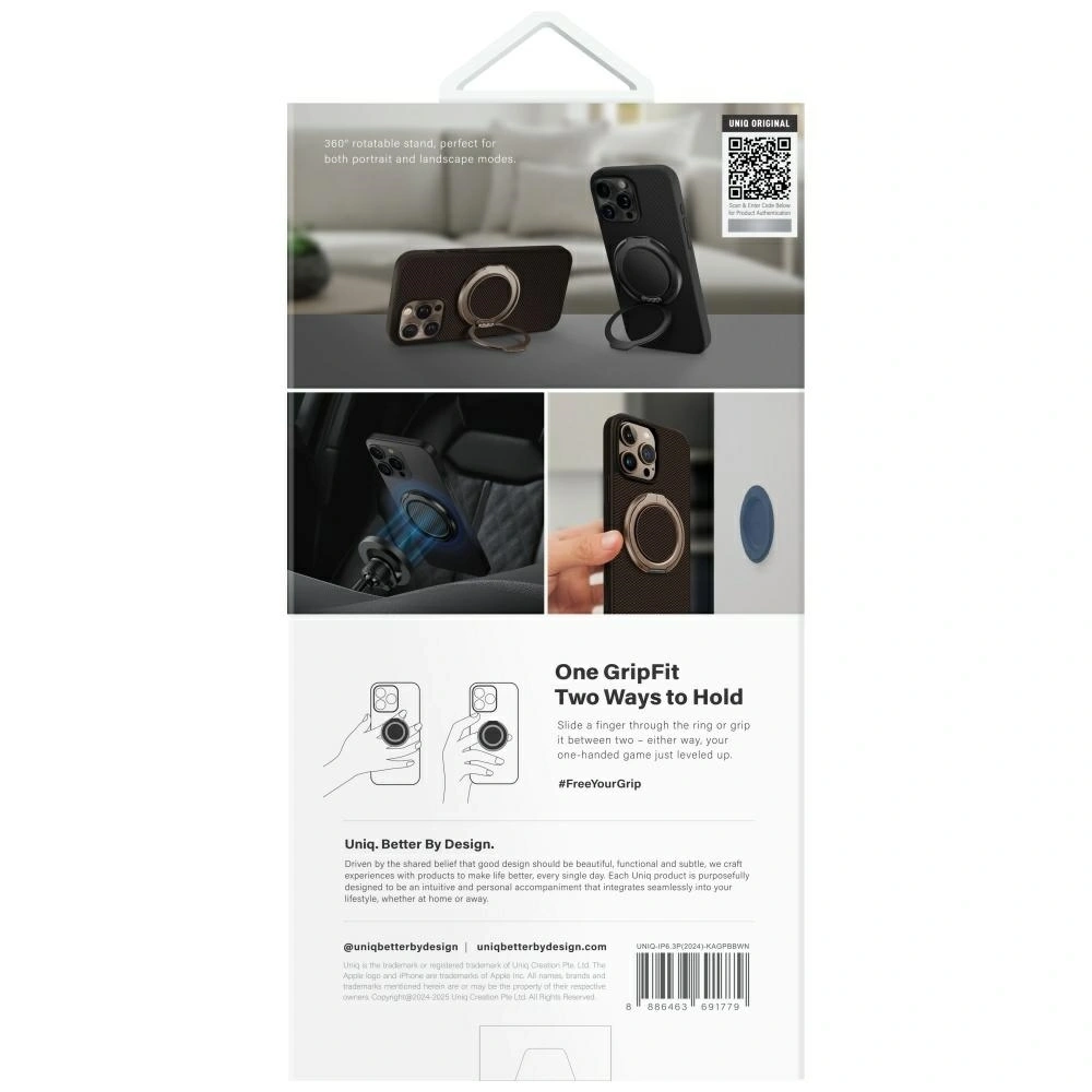 Etui UNIQ Keva Air do Apple iPhone 16 Pro Magclick Charging GripFit brązowy
