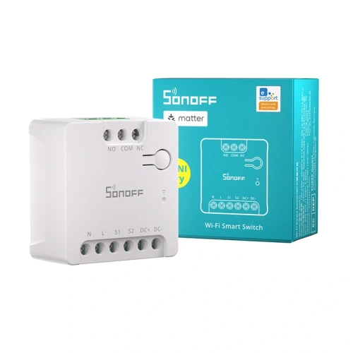 Kup SONOFF MINI-D Matter WiFi kapcsoló (AC/DC 12-48V feszültségmentes érintkező) - SNF199 - {ean13} - Sklep Home Screen