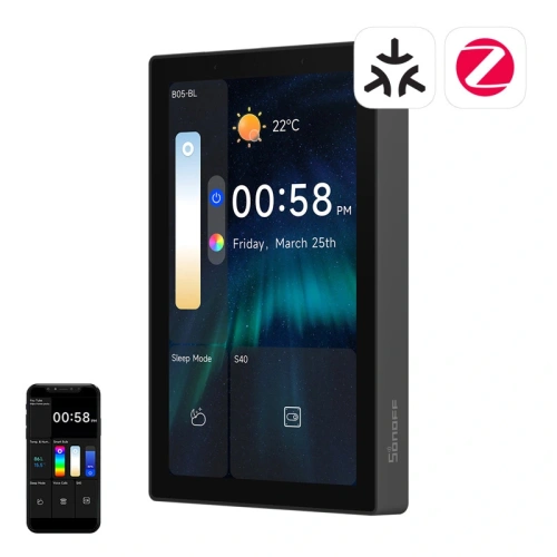 Kup WiFi/Bluetooth/ZigBee Matter Steuerungspanel SONOFF NSPanel Pro 120 (schwarz) - SNF200 - {ean13} - Sklep Home Screen