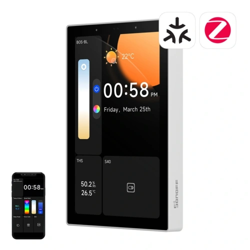 Buy WiFi/Bluetooth/ZigBee Matter control panel SONOFF NSPanel Pro 120 (white) - SNF201 - {ean13} - Home Screen Store Europe