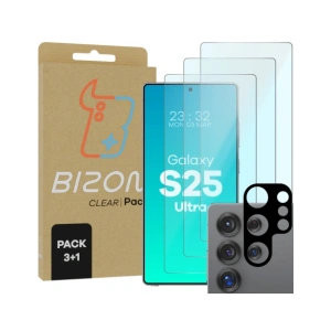 Buy Bizon Clear 2 Pack 3x tempered glass + 1x lens protection Samsung Galaxy S25 Ultra - BIZ8778 - {ean13} - Home Screen Store Europe
