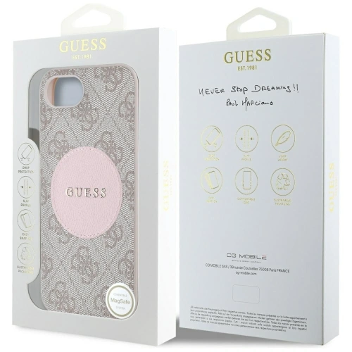 Kup Guess 4G Circle Classic Logo MagSafe Apple iPhone 16e rózsaszín - GUE4446 - {ean13} - Sklep Home Screen