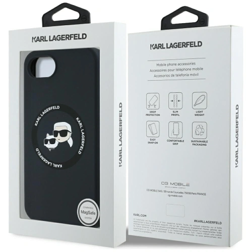 Kup Karl Lagerfeld Szilikon Karl&Choupette fejek MagSafe Apple iPhone 16e fekete - KLD21980 - {ean13} - Sklep Home Screen