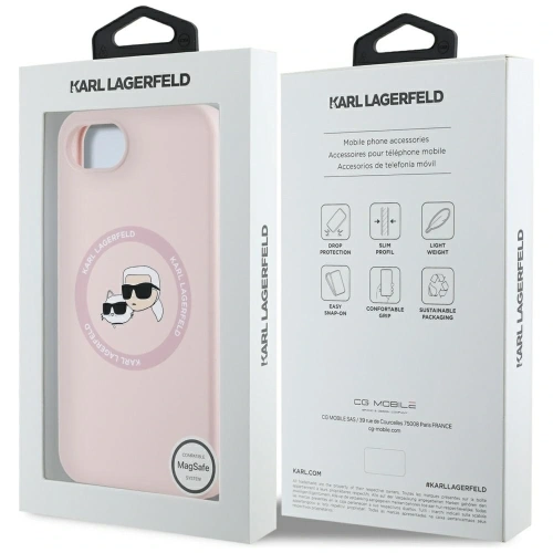 Kup Karl Lagerfeld Silikon Karl&Choupette Köpfe MagSafe Apple iPhone 16e pink - KLD21981 - {ean13} - Sklep Home Screen