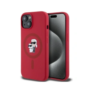 Kup Etui Karl Lagerfeld Silicone Karl&Choupette Heads Ring MagSafe do Apple iPhone 15 czerwony - KLD21982 - {ean13} - Sklep Home Screen