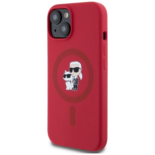 Kup Etui Karl Lagerfeld Silicone Karl&Choupette Heads Ring MagSafe do Apple iPhone 15 czerwony - KLD21982 - {ean13} - Sklep Home Screen