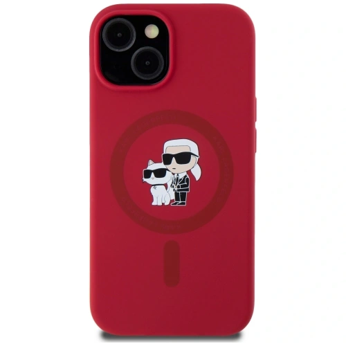 Kup Etui Karl Lagerfeld Silicone Karl&Choupette Heads Ring MagSafe do Apple iPhone 15 czerwony - KLD21982 - {ean13} - Sklep Home Screen