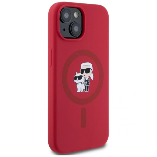 Kup Etui Karl Lagerfeld Silicone Karl&Choupette Heads Ring MagSafe do Apple iPhone 15 czerwony - KLD21982 - {ean13} - Sklep Home Screen