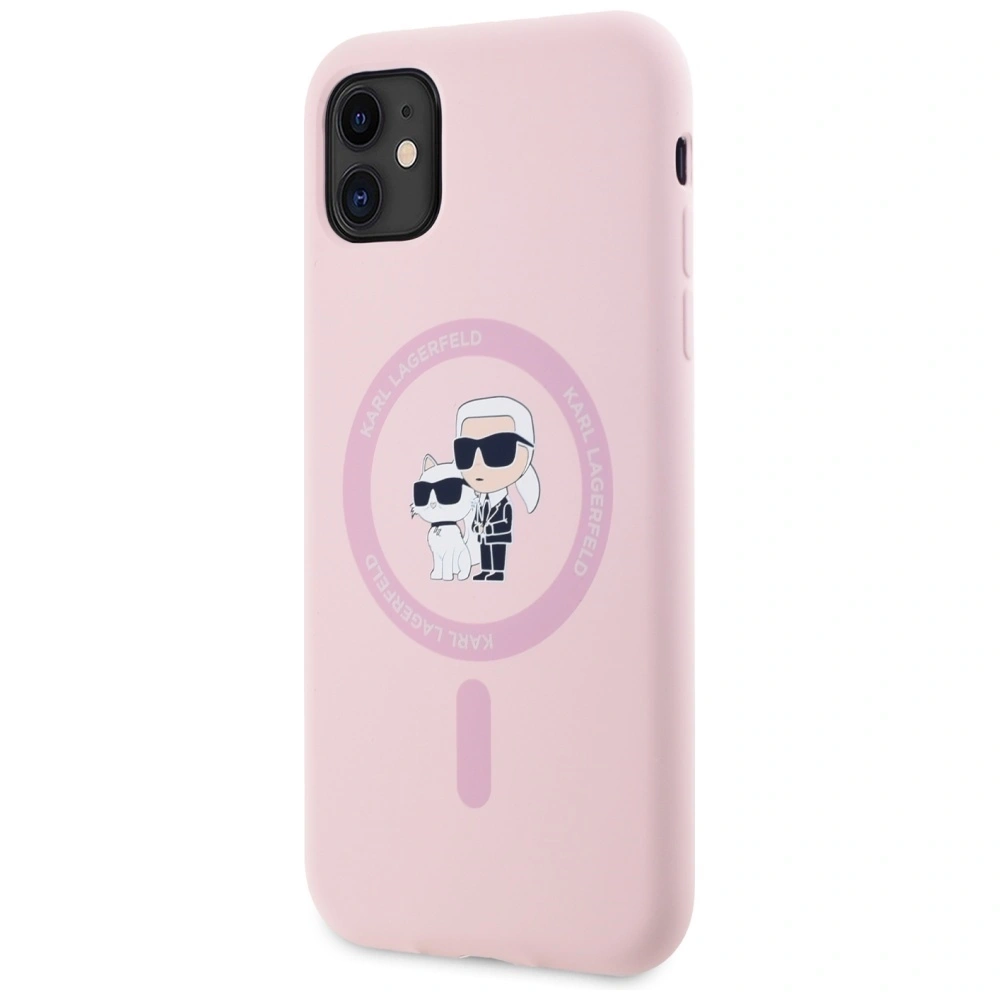 Etui Karl Lagerfeld Silicone Karl&Choupette MagSafe do Apple iPhone 11 różowy