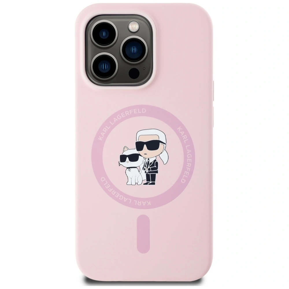 Etui Karl Lagerfeld Silicone Karl&Choupette MagSafe do Apple iPhone 14 Pro Max różowy