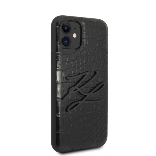 Kup Etui Karl Lagerfeld KLHCN61CRKBK Apple iPhone 11 hardcase negru/black Croco - KLD276BLK - {ean13} - Sklep Home Screen