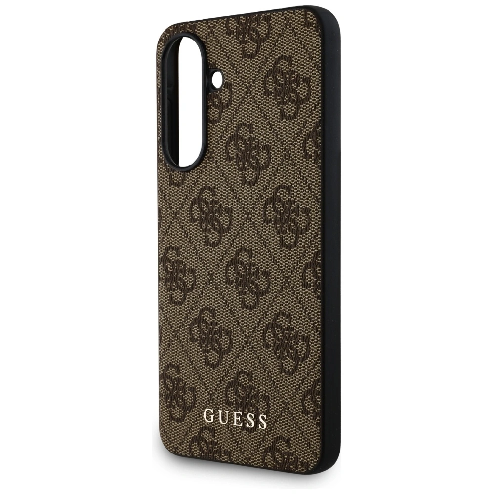 Etui Guess 4G Metal Gold Logo do Samsung Galaxy A56 brązowy