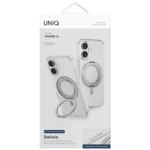 Buy UNIQ Swivix Apple iPhone 16 360 Rotating Kickstand clear - UNIQ1495 - {ean13} - Home Screen Store Europe