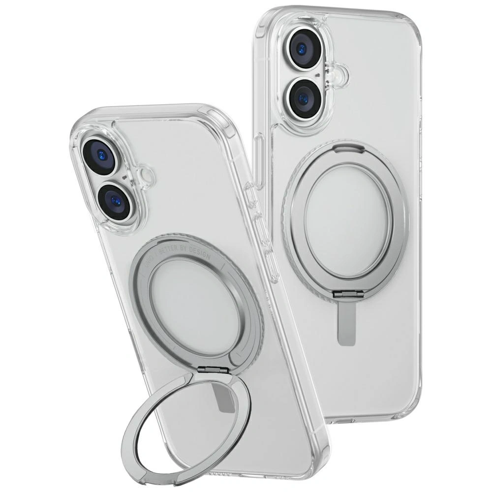 Etui UNIQ Swivix do Apple iPhone 16 Plus 360 Rotating Kickstand przezroczysty
