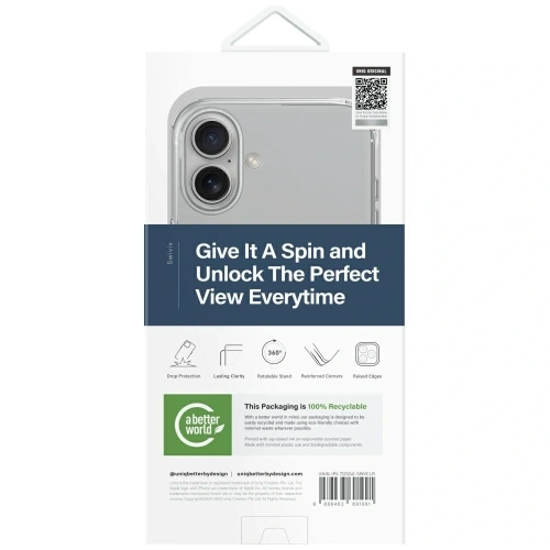 Buy UNIQ Swivix Apple iPhone 16 Plus 360 Rotating Kickstand clear - UNIQ1496 - {ean13} - Home Screen Store Europe