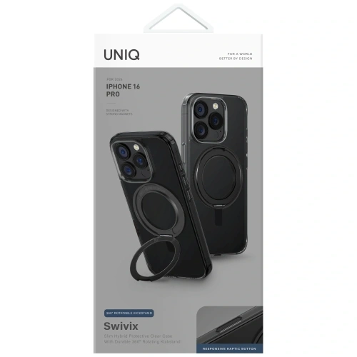 Buy UNIQ Swivix Apple iPhone 16 Pro 360 Rotating Kickstand black - UNIQ1497 - {ean13} - Home Screen Store Europe