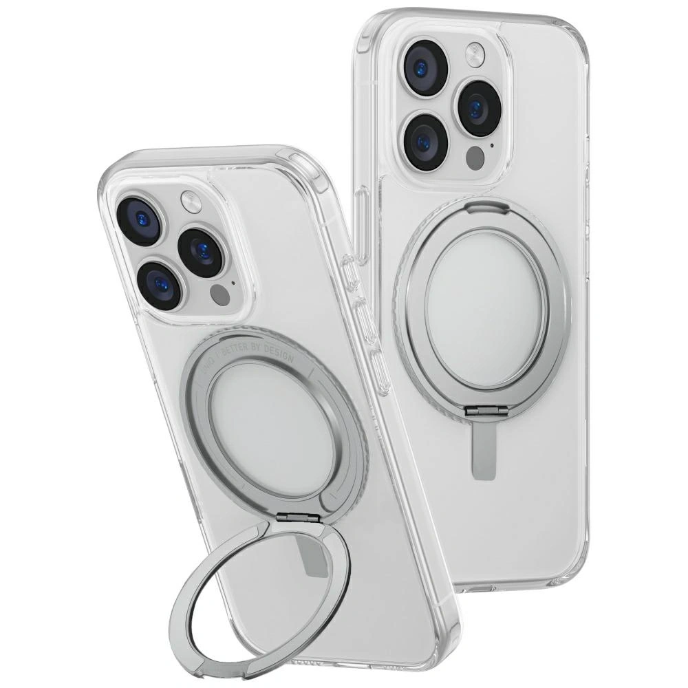 Etui UNIQ Swivix do Apple iPhone 16 Pro 360 Rotating Kickstand przezroczysty