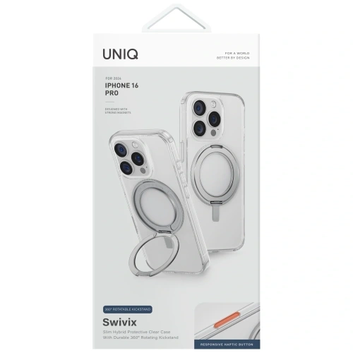 Buy UNIQ Swivix Apple iPhone 16 Pro 360 Rotating Kickstand clear - UNIQ1498 - {ean13} - Home Screen Store Europe