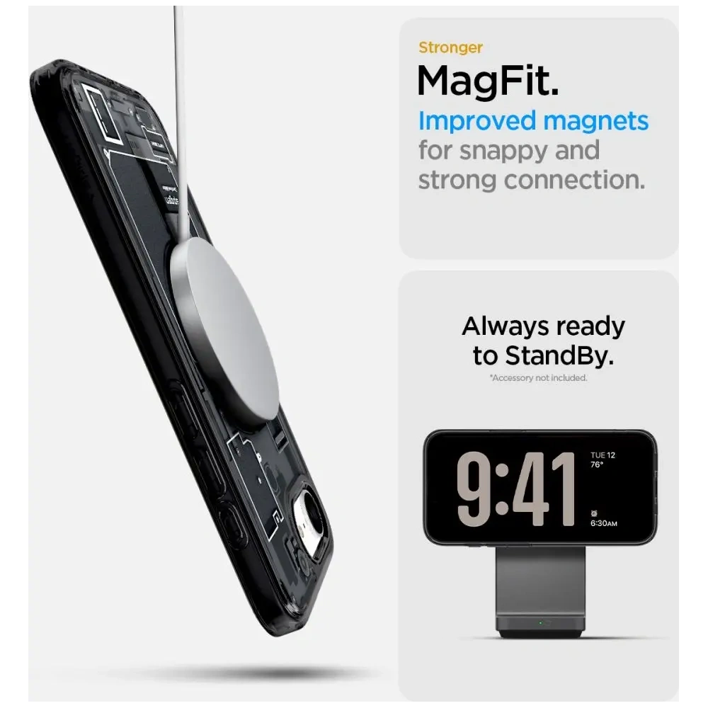 Etui Spigen Ultra Hybrid Mag MagSafe Apple iPhone 16e Zero One Black
