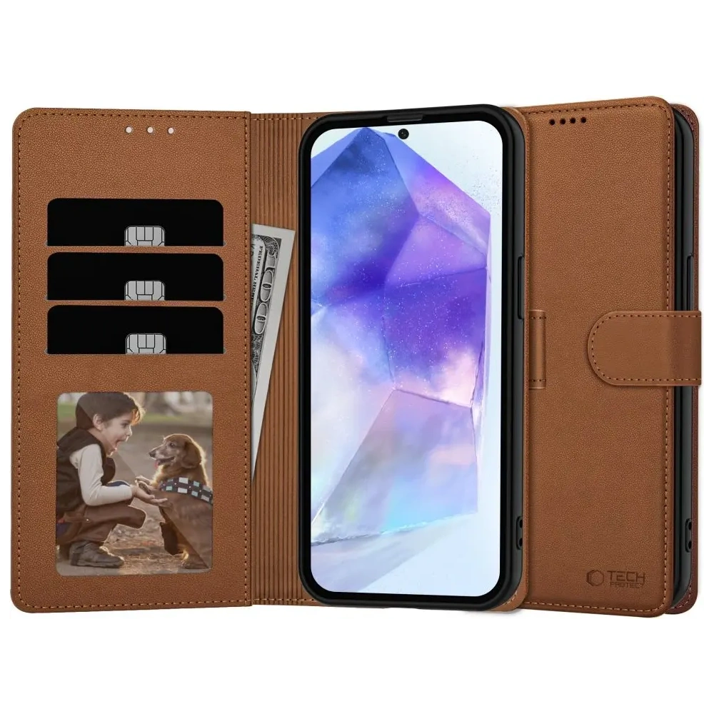 Etui z klapką Tech-Protect Wallet Samsung Galaxy A56 5G Brown