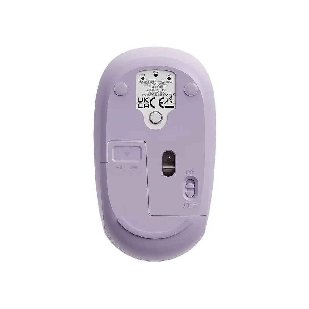 Bezprzewodowa myszka Baseus F01B Tri-Mode 2.4G BT 5.0 1600 DPI (fioletowa)