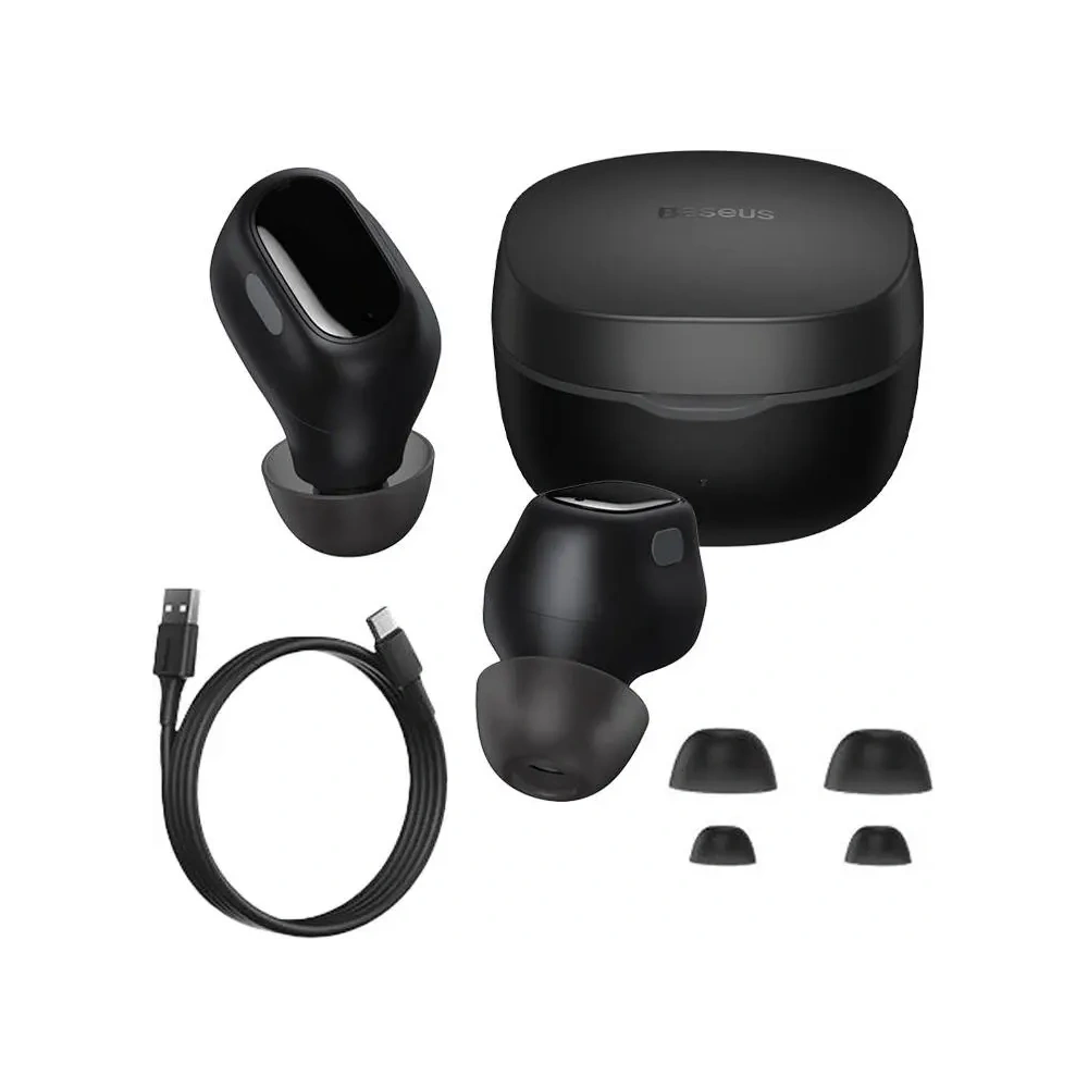 Bezprzewodowe słuchawki dokanałowe TWS Baseus Bowie WM01 (czarne)