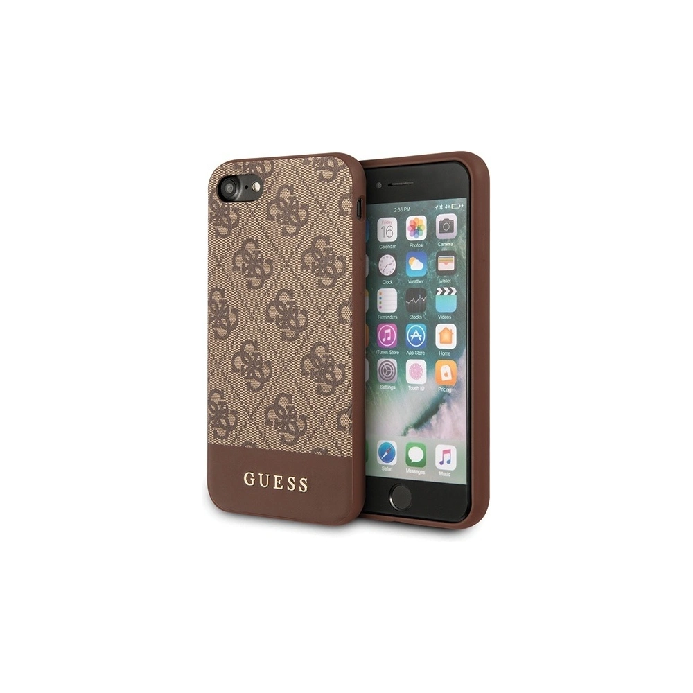 Etui Guess GUHCI8G4GLBR Apple iPhone SE 2022/SE 2020/8/7 brązowy/brown hard case 4G Stripe Collection
