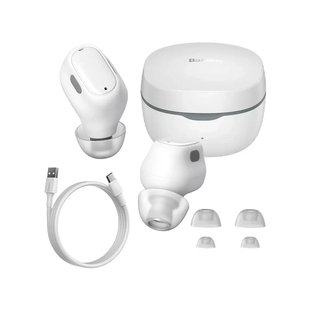 Bezprzewodowe słuchawki dokanałowe TWS Baseus Bowie WM01 (białe)