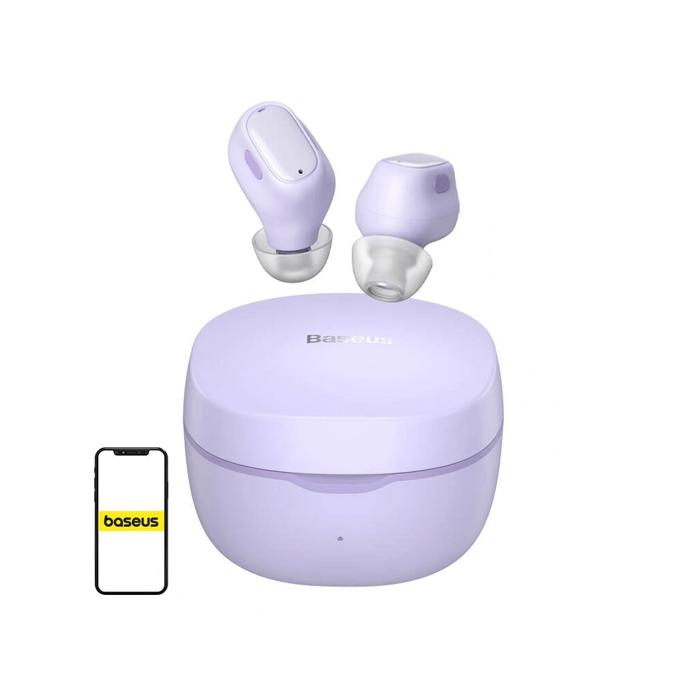 Bezprzewodowe słuchawki dokanałowe Baseus Bowie WM01 (fioletowe)