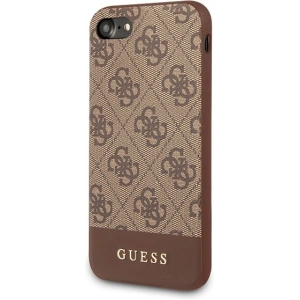 Buy Guess GUHCI8G4GLBR Apple iPhone SE 2022/SE 2020/8/7 brown hard case 4G Stripe Collection - GUE501BR - {ean13} - Home Screen Store Europe