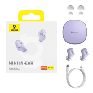 Buy Baseus Bowie WM01 wireless in-ear headphones (purple) - BSU8943 - {ean13} - Home Screen Store Europe