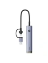 Baseus UltraJoy Hub 4in1 USB-A, USB-C / 3xUSB-A 3.0 + USB-C + RJ45 (grey)
