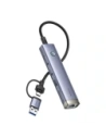 Kup Baseus UltraJoy Hub 4in1 USB-A, USB-C / 3xUSB-A 3.0 + USB-C + RJ45 (grau) - BSU8945 - {ean13} - Sklep Home Screen