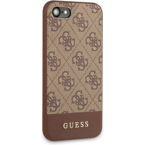 Buy Guess GUHCI8G4GLBR Apple iPhone SE 2022/SE 2020/8/7 brown hard case 4G Stripe Collection - GUE501BR - {ean13} - Home Screen Store Europe