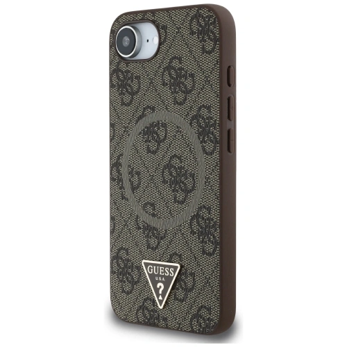 Kup Etui Guess 4G Ring Triangle Logo MagSafe do Apple iPhone 16e brązowy - GUE4454 - {ean13} - Sklep Home Screen
