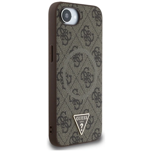 Kup Etui Guess 4G Ring Triangle Logo MagSafe do Apple iPhone 16e brązowy - GUE4454 - {ean13} - Sklep Home Screen