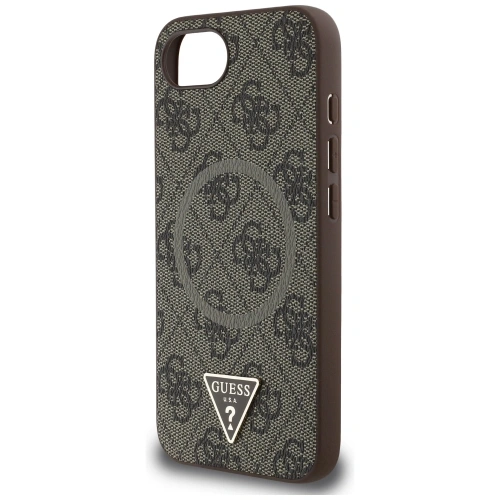 Kup Etui Guess 4G Ring Triangle Logo MagSafe do Apple iPhone 16e brązowy - GUE4454 - {ean13} - Sklep Home Screen