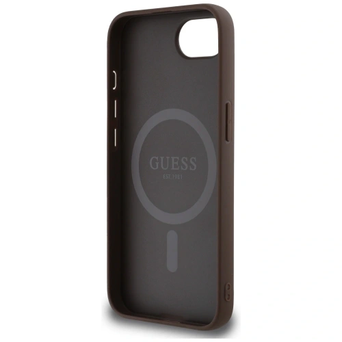 Kup Etui Guess 4G Ring Triangle Logo MagSafe do Apple iPhone 16e brązowy - GUE4454 - {ean13} - Sklep Home Screen