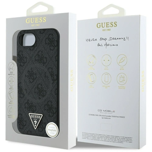 Kup Etui Guess 4G Ring Triangle Logo MagSafe do Apple iPhone 16e czarny - GUE4455 - {ean13} - Sklep Home Screen