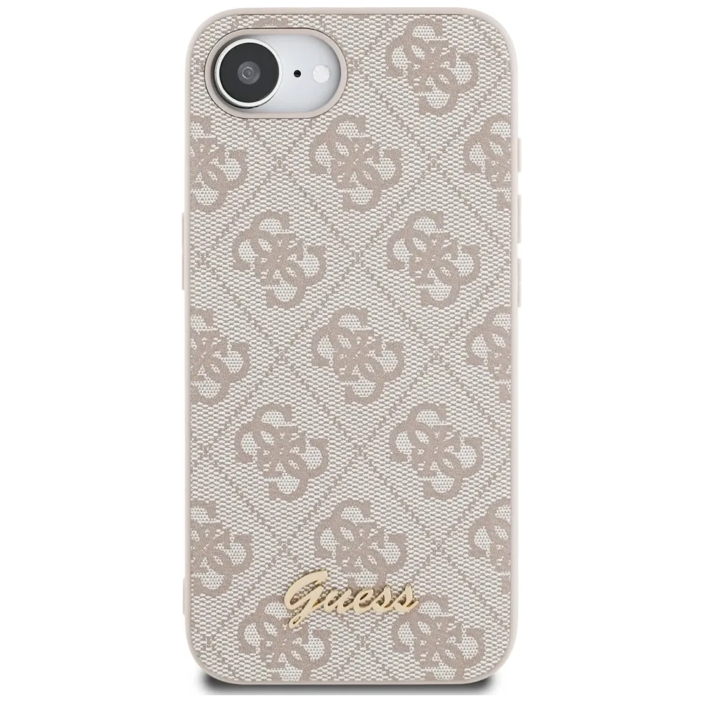 Etui Guess 4G Script Logo MagSafe do Apple iPhone 16e różowy